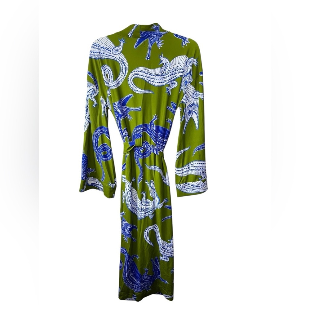 Anthropologie Noli Olive Dragon Patterned Robe, Size S - Picture 2 of 7